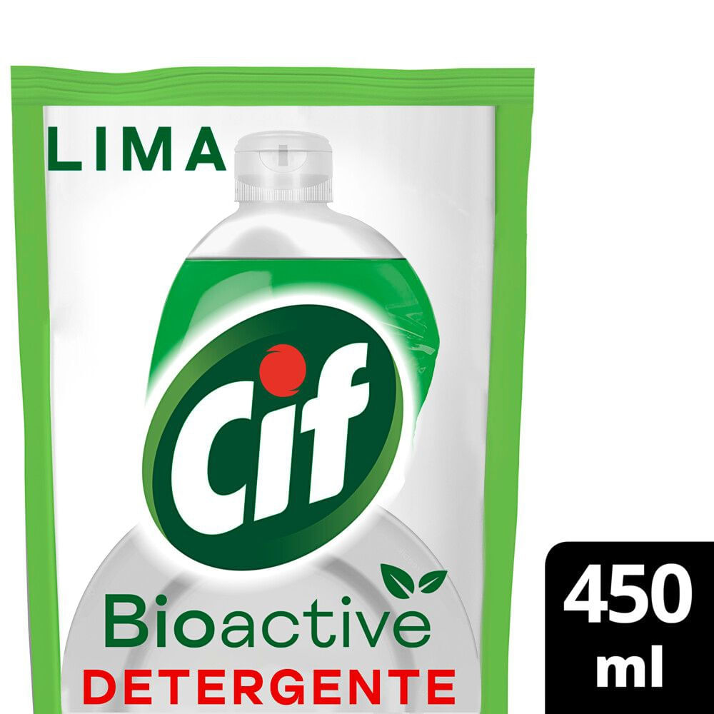 Detergente para Lavavajillas Bioactive Lima 450 Ml Cif