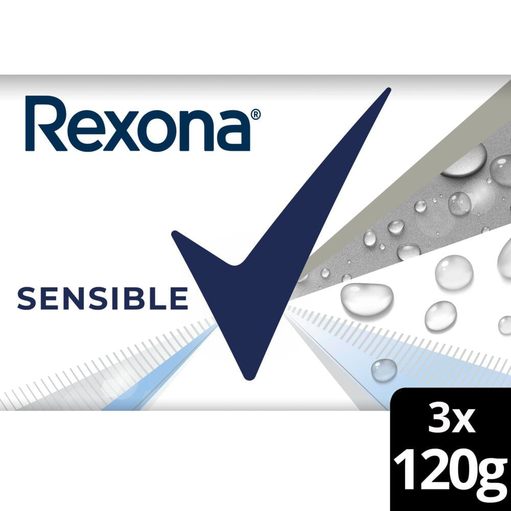 Jabón de Tocador Sensible Frescura Revitalizante 120 Grs x 3 Un Rexona