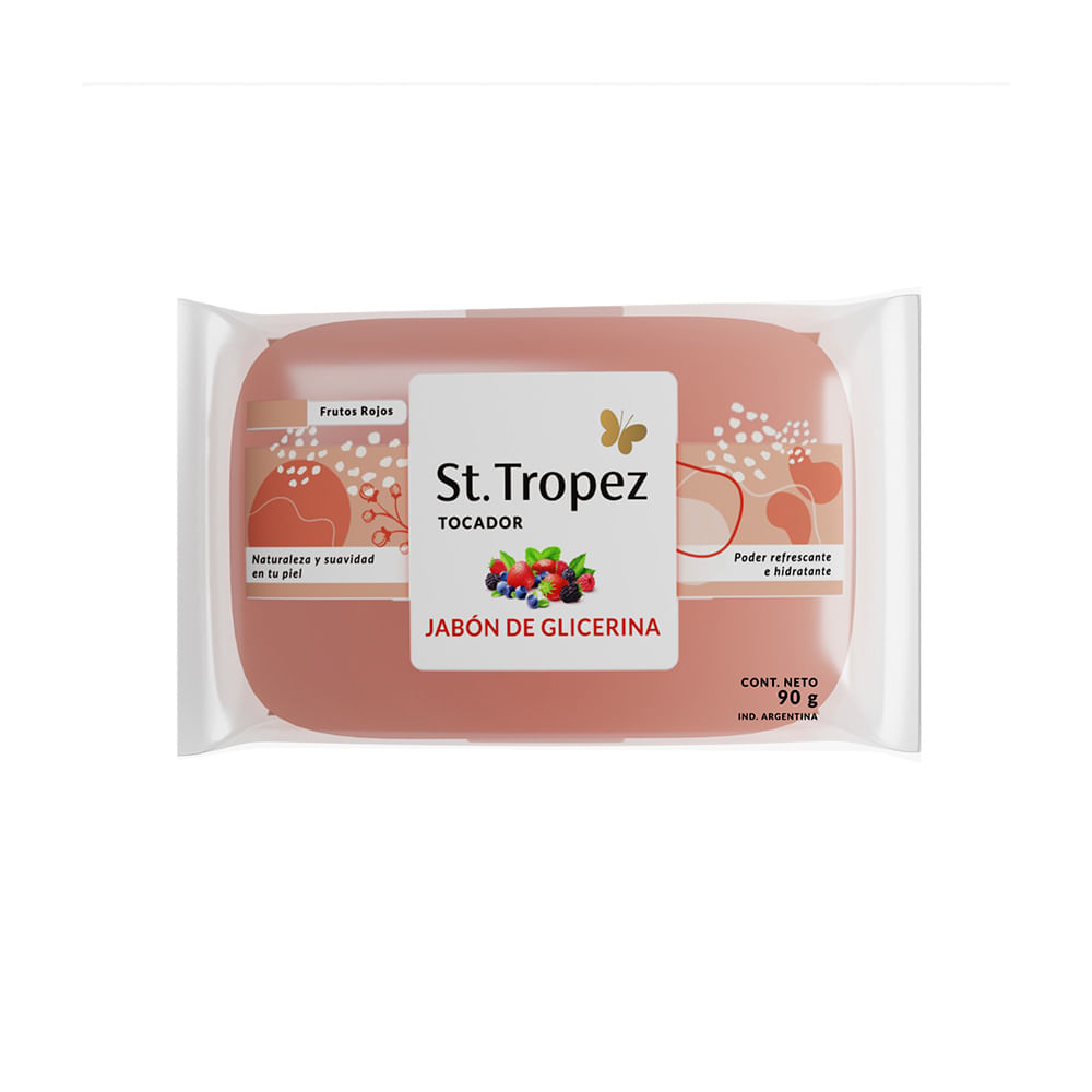 Jabón de Tocador Glicerina Frutos Rojos 90 Grs St Tropez