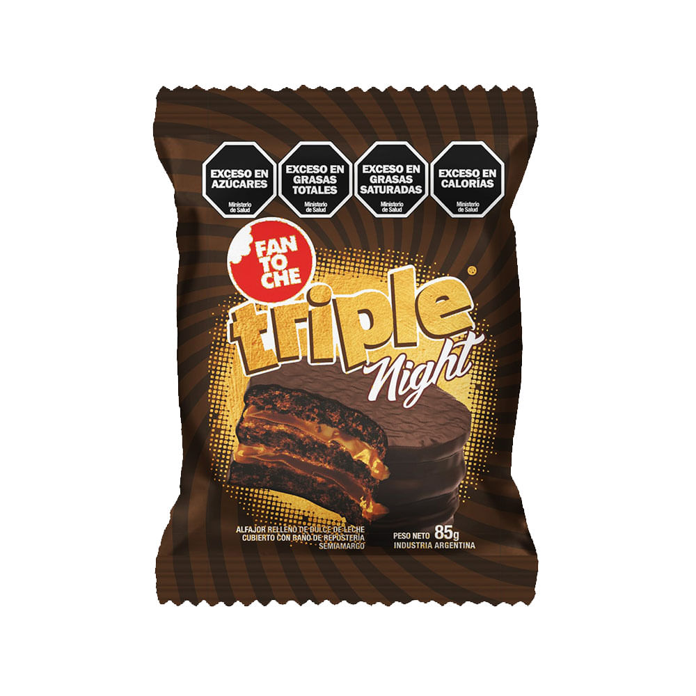 Alfajor Triple Night X 85 Gr Fantoche