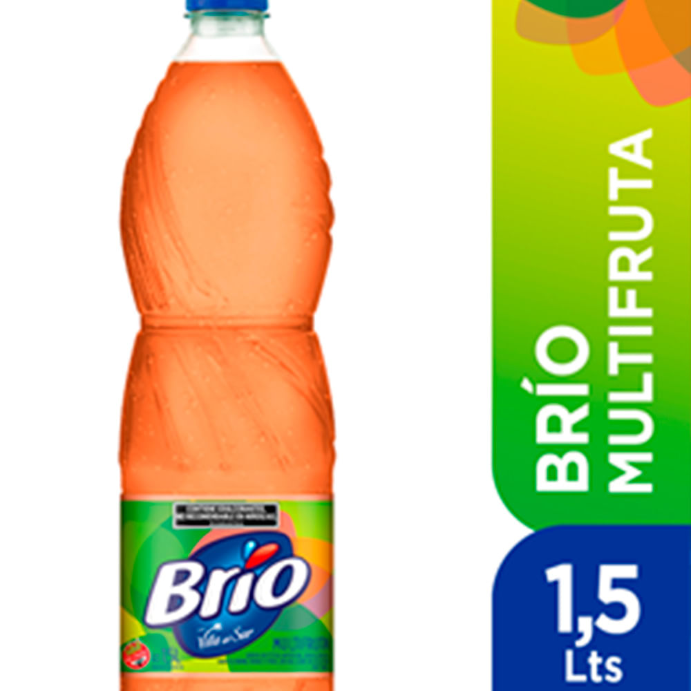 Agua Saborizada Sin Gas Sabor Multifruta 1,5 Lts Brio