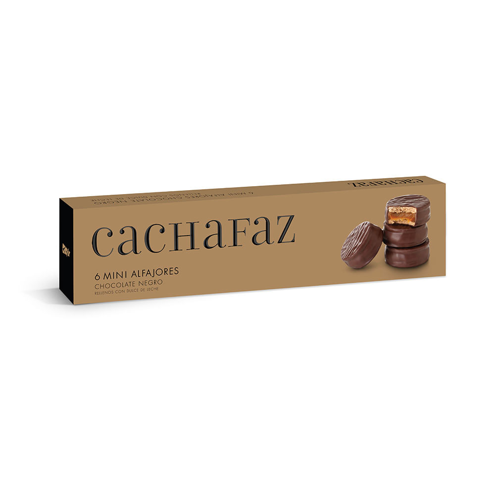 Alfajor Sabor Chocolate Negro 27 Grs x 6 Un Cachafaz