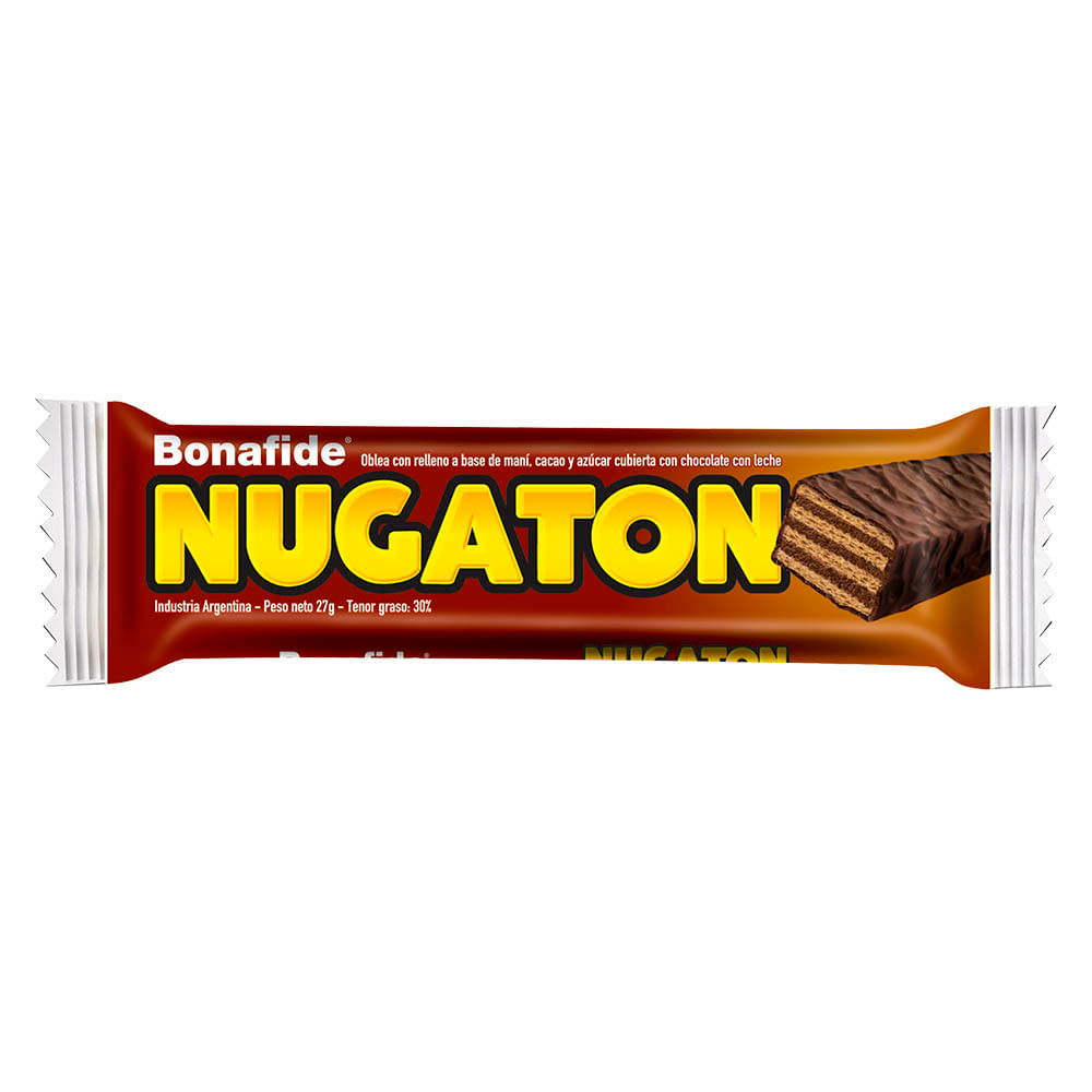 Oblea Sabor Chocolate con Leche 27 Grs Nugaton
