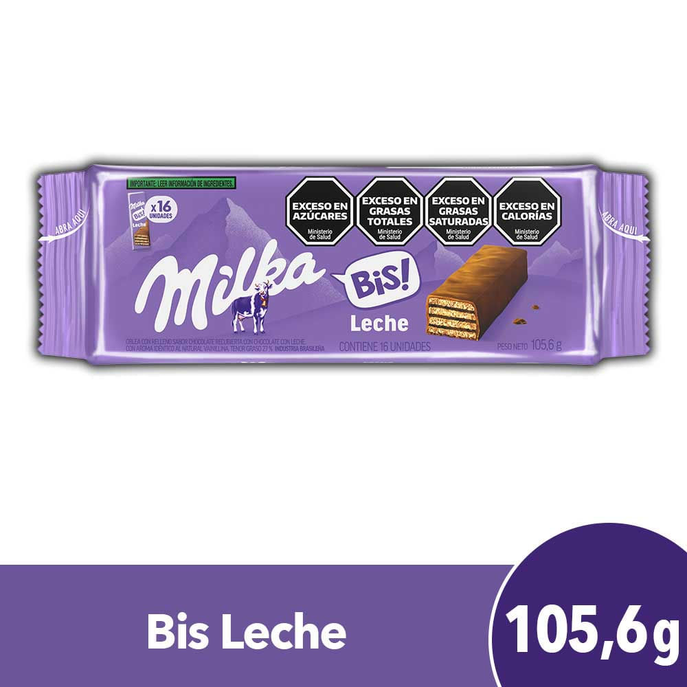 Oblea Sabor Leche 105,6 Grs x 16 Un Bis