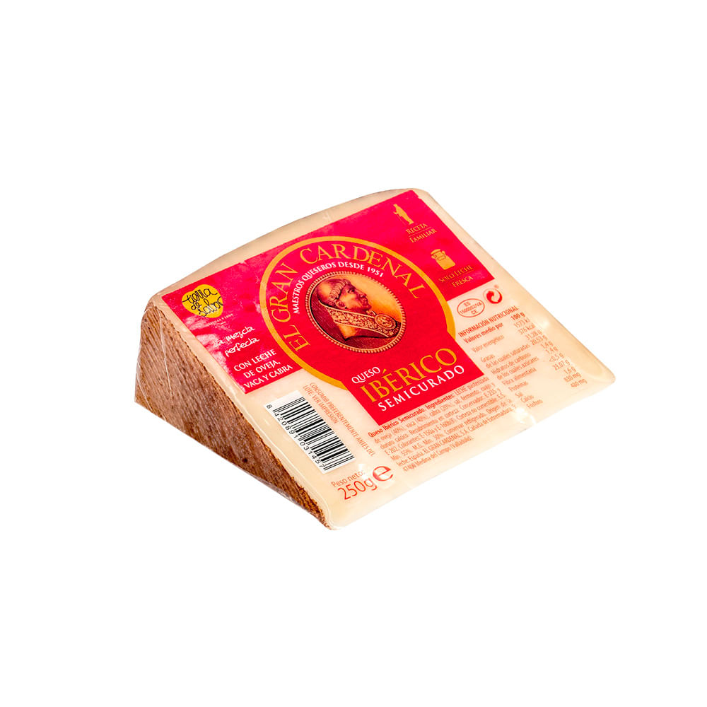 Queso Ibérico Semicurado x 0.25 Kg El Gran Cardenal