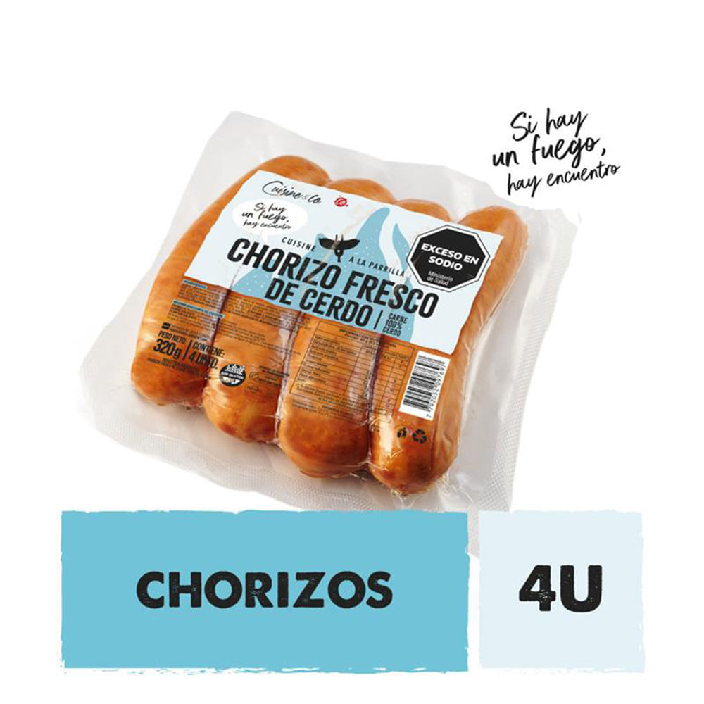 Chorizo de Cerdo 320 Grs x 4 Un Cuisine y Co