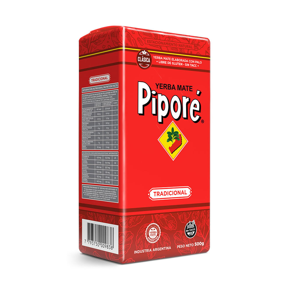 Yerba Mate Tradicional con Palo 500 Grs Piporé