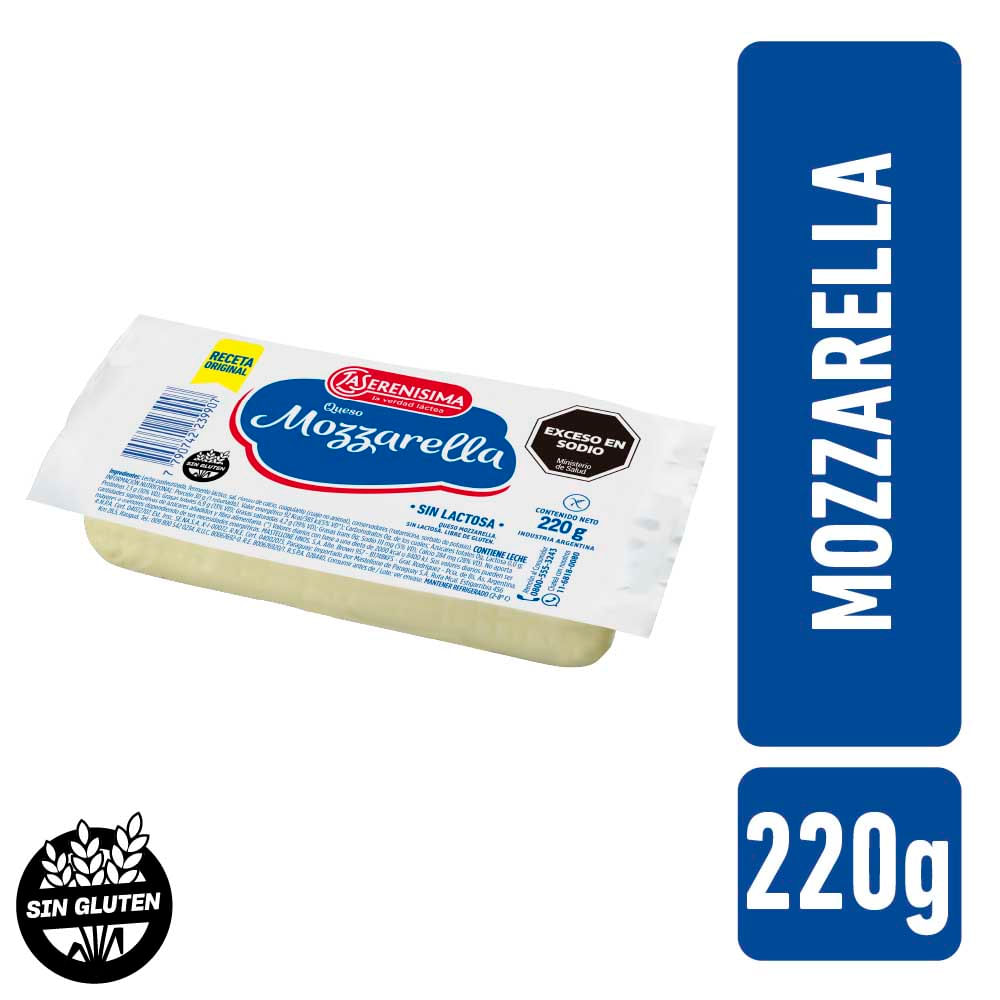 Queso Muzzarella x 220 Gr La Serenisima