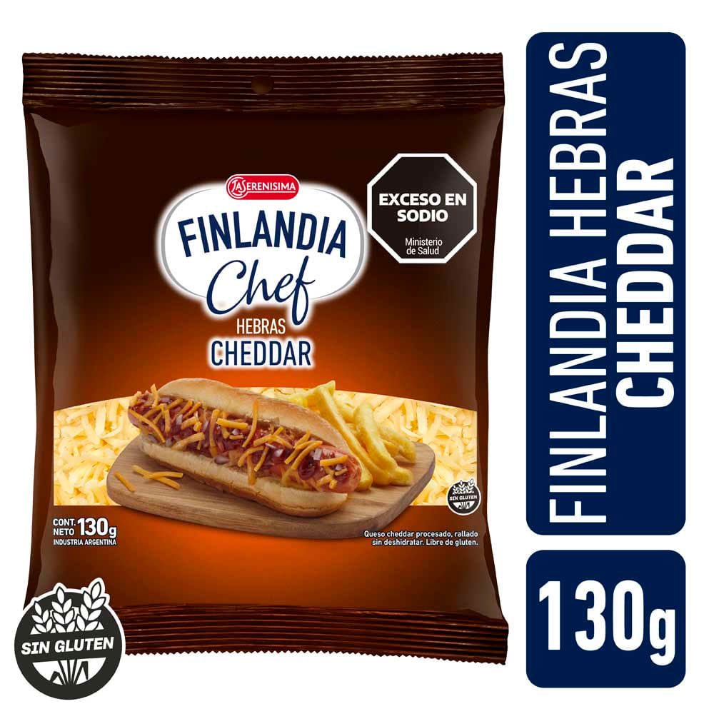 Queso Cheddar Hebras 130 Gr Finlandia