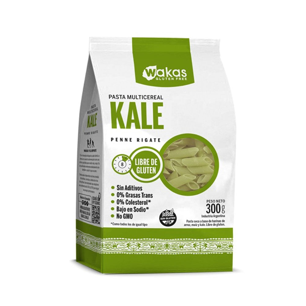 Fideos Penne Rigate Multicereal con Kale 300 Grs Wakas