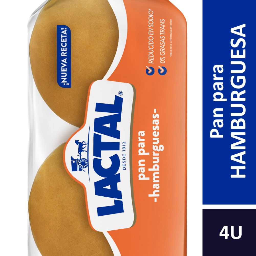 Pan de Hamburguesa Lactal 210 Grs x 4 Un