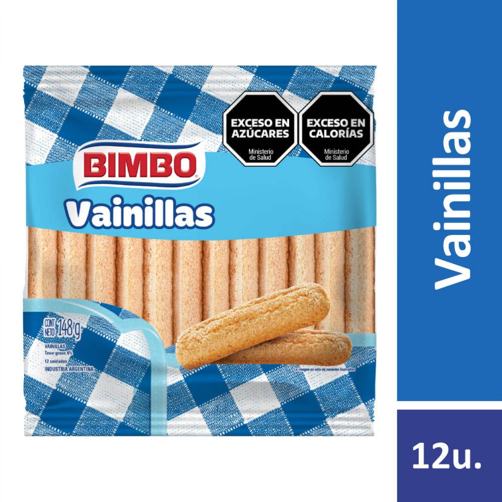Bizcochos Sabor Vainilla 148 Grs x 12 Un Bimbo