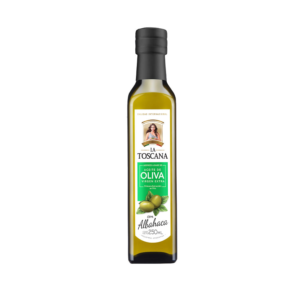 Aceite de Oliva Extra Virgen sabor Albahaca 250 Ml La Toscana