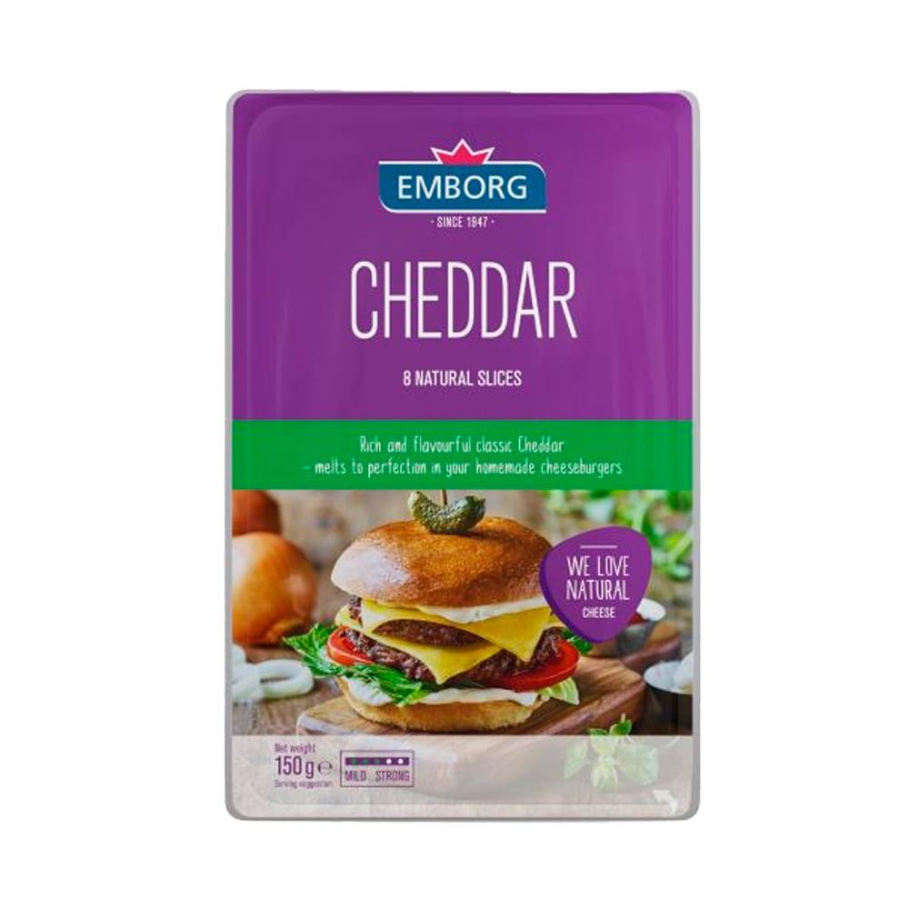 Queso Cheddar Feteado 150 Gr Emborg