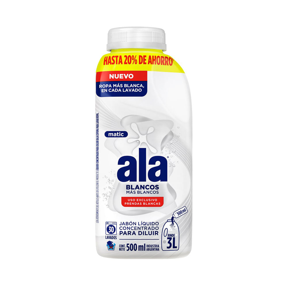 Jabón Líquido para Diluir Blancos Más Blancos 500 Ml Ala