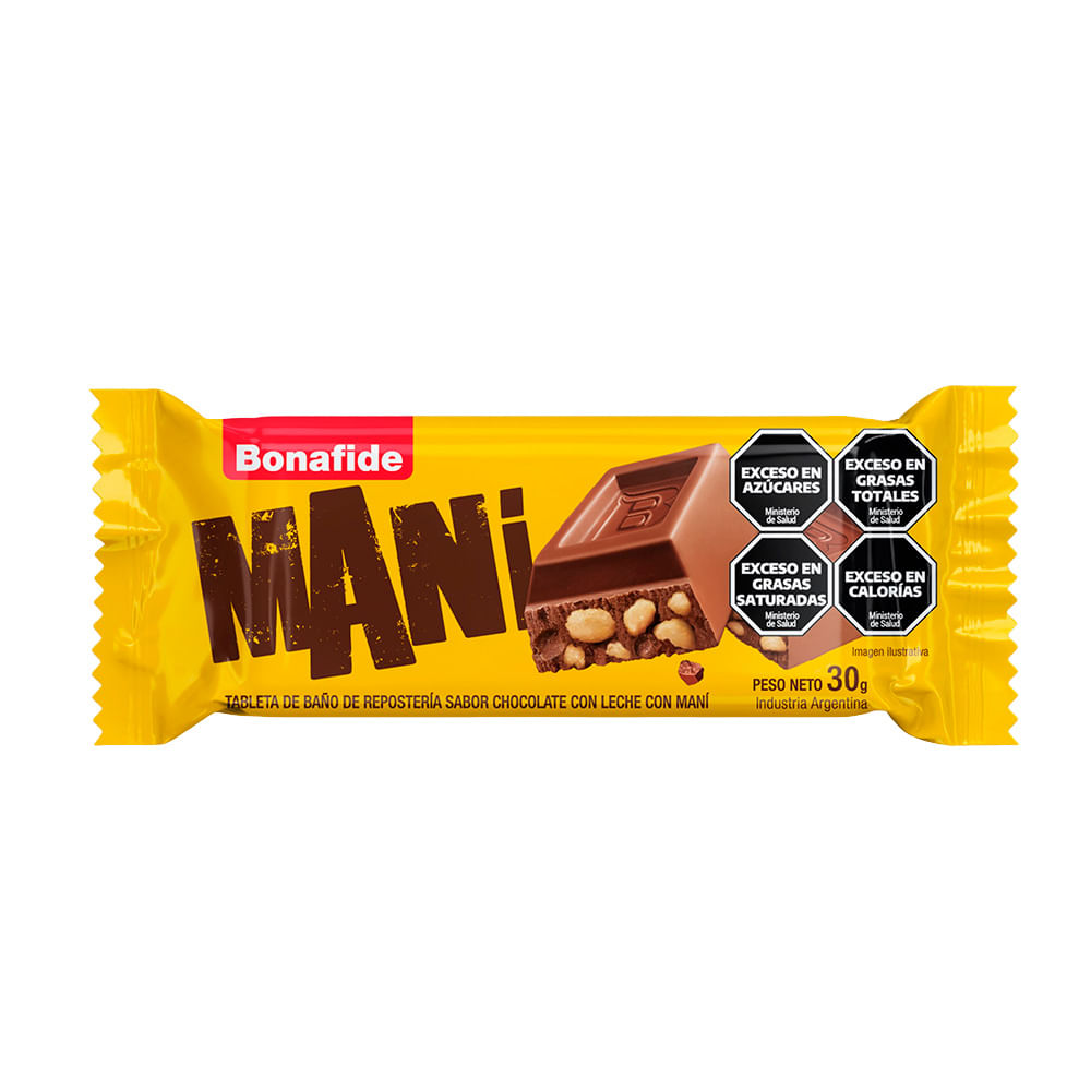 Tableta Leche Y Mani 30 Gr Bonafide