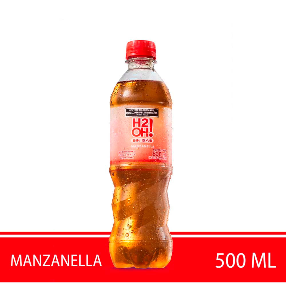 Agua Saborizada Sin Gas Sabor Manzanella 500 Ml H2Oh