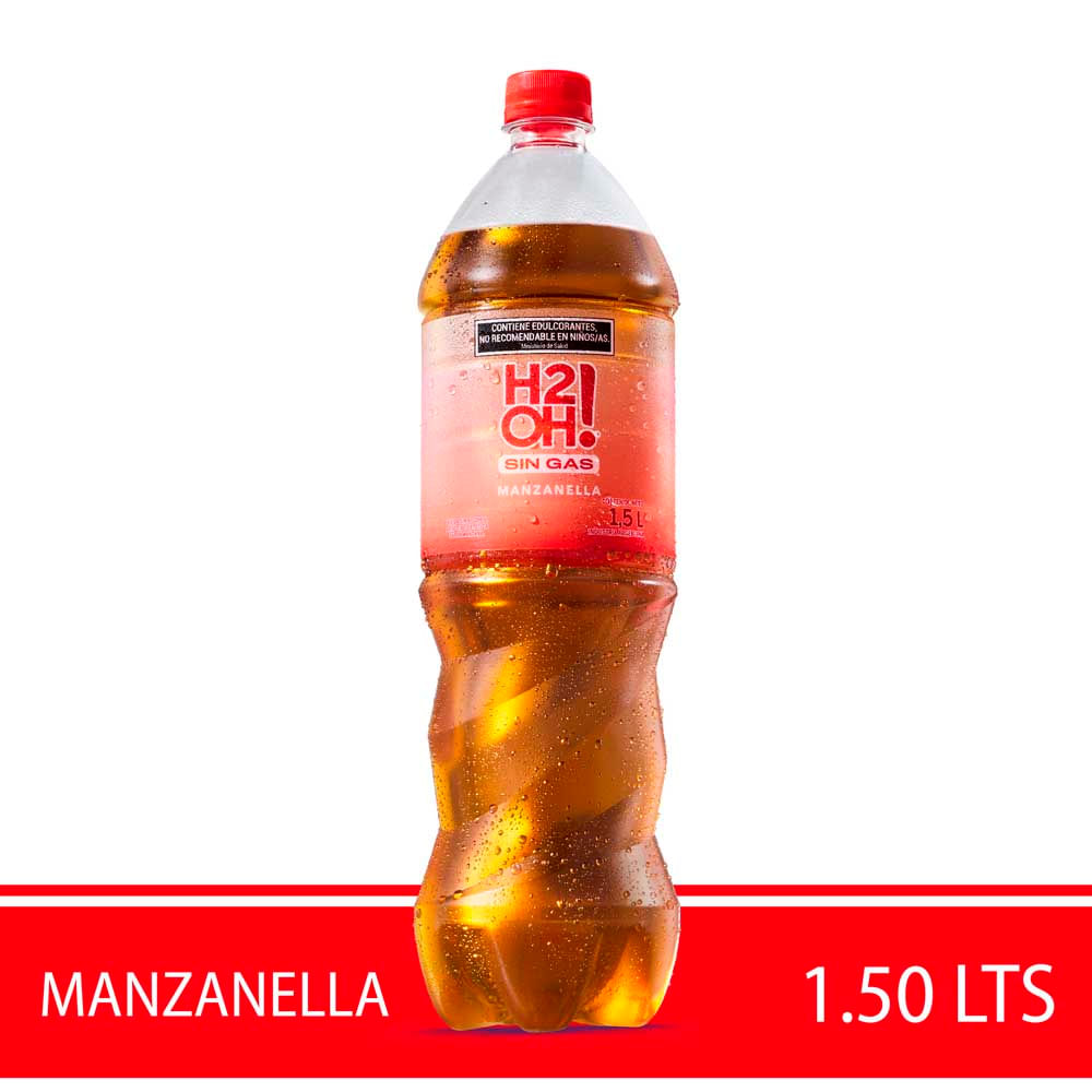 Agua Saborizada Sin Gas Sabor Manzana 1.5 Lts H2Oh
