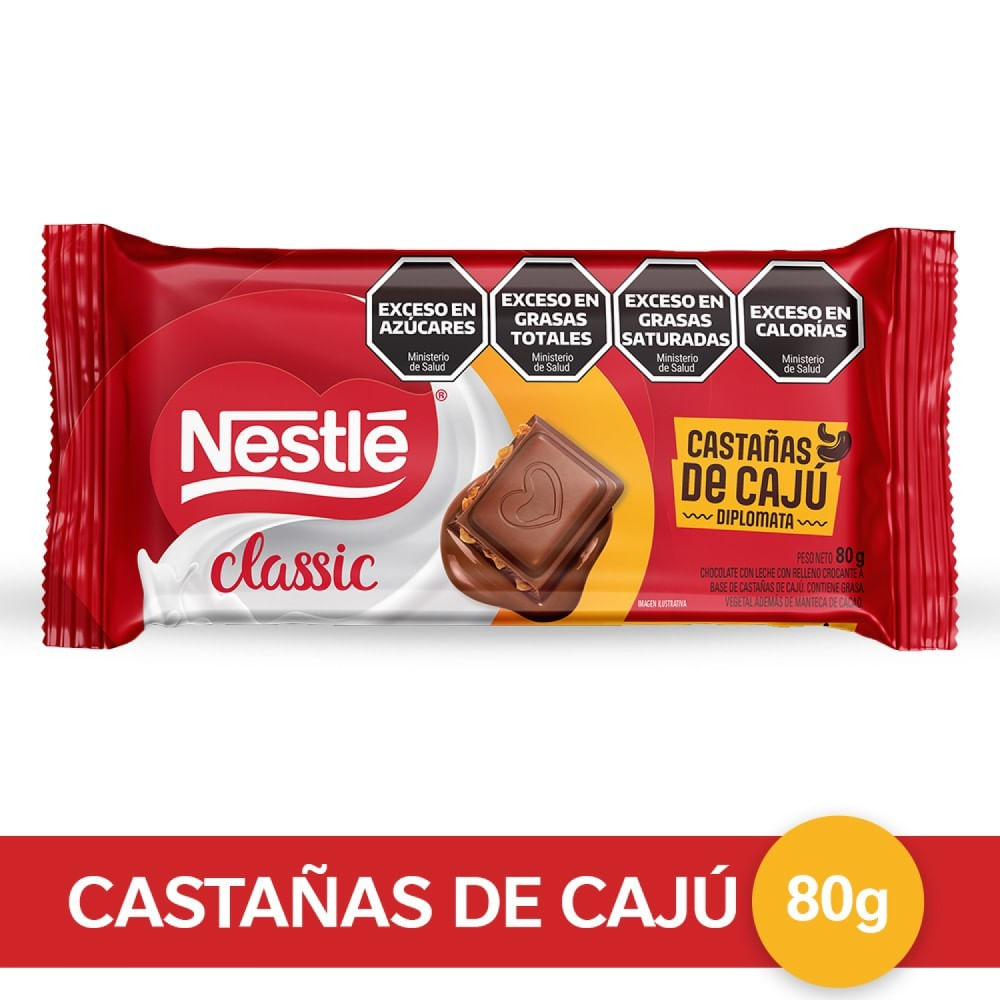 Chocolate Sabor Castañas de Cajú Diplomata 80 Grs Nestle