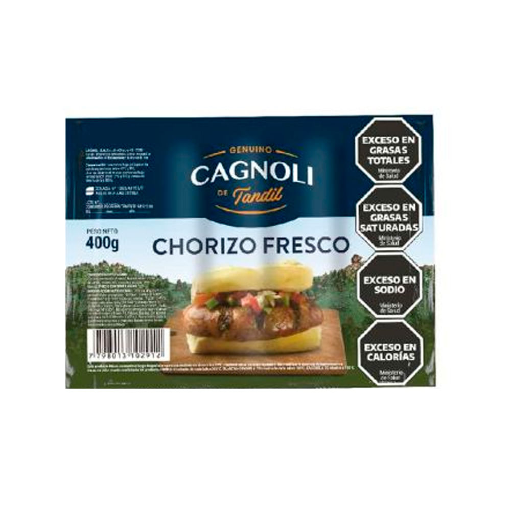 Chorizo Fresco de Cerdo 400 Grs x 4 Un Cagnoli