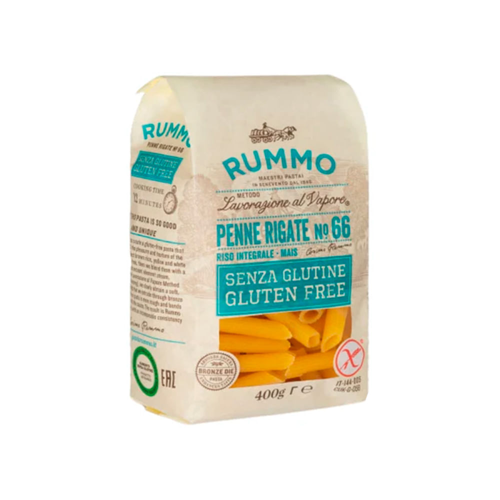 Fideos Penne Rigati N° 66 Sin Glúten X 400 Gr Rummo