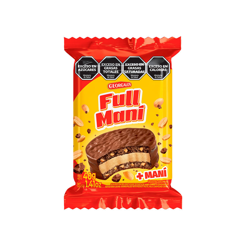 Alfajor Con Pasta De Mani X 40 Grs Full Mani