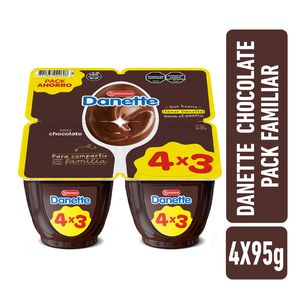 Postre Chocolate Pack X4 95grs Danette