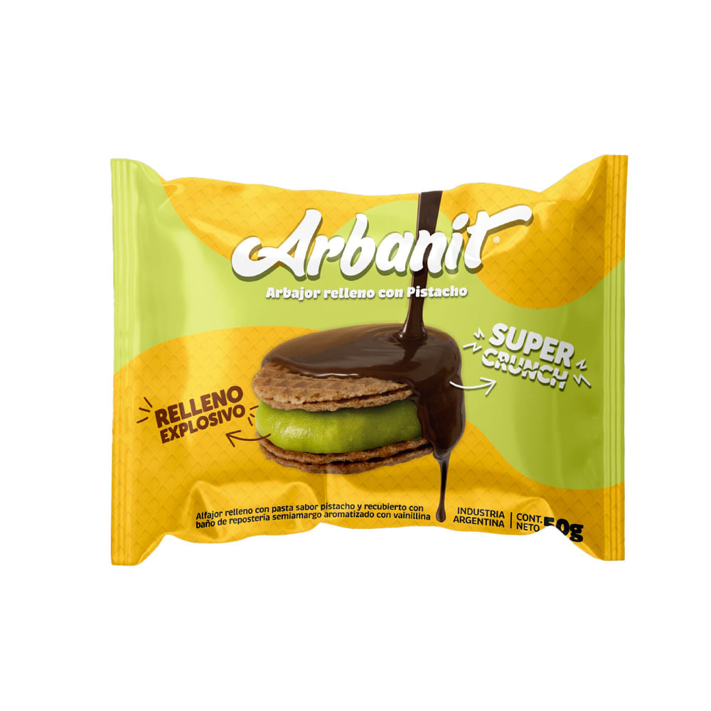 Alfajor de Sabor Pistacho 50 Grs Arbanit