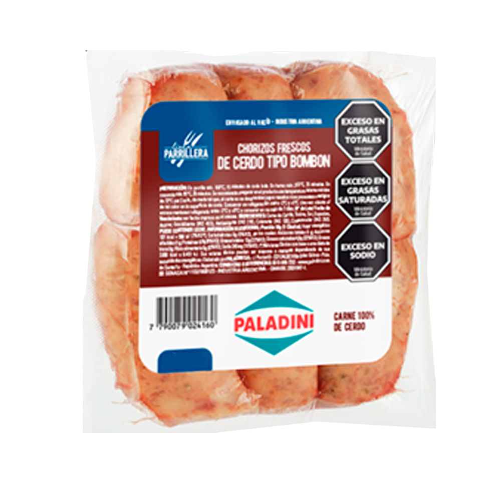 Chorizo de Cerdo Tipo Bombón 360 Grs Paladini