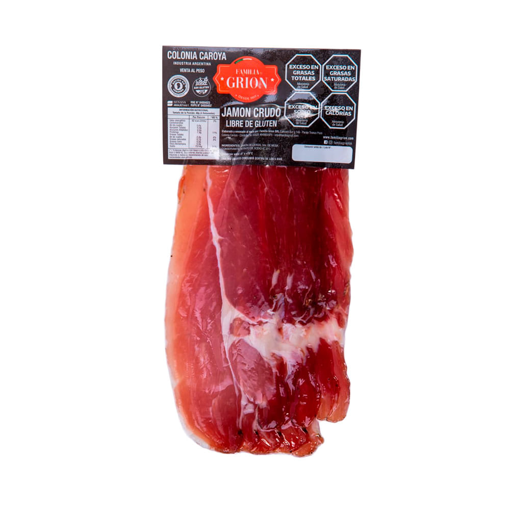 Jamón Crudo Feteado x 1 Un Familia Grión