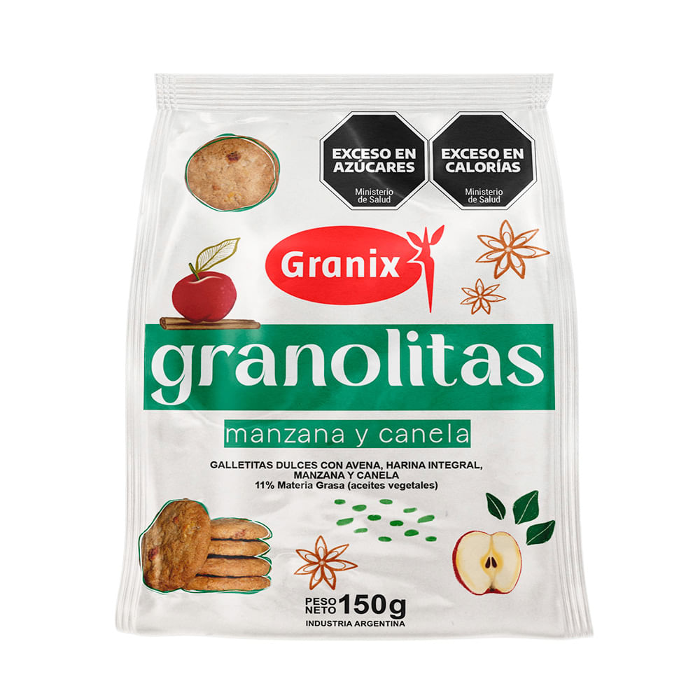 Galletitas Sabor Manzana y Canela 150 Grs Granix