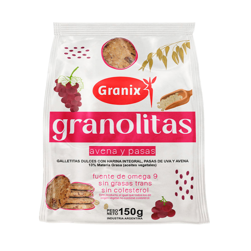 Galletitas Sabor Avena y Pasas 150 Grs x 20 Un Granix