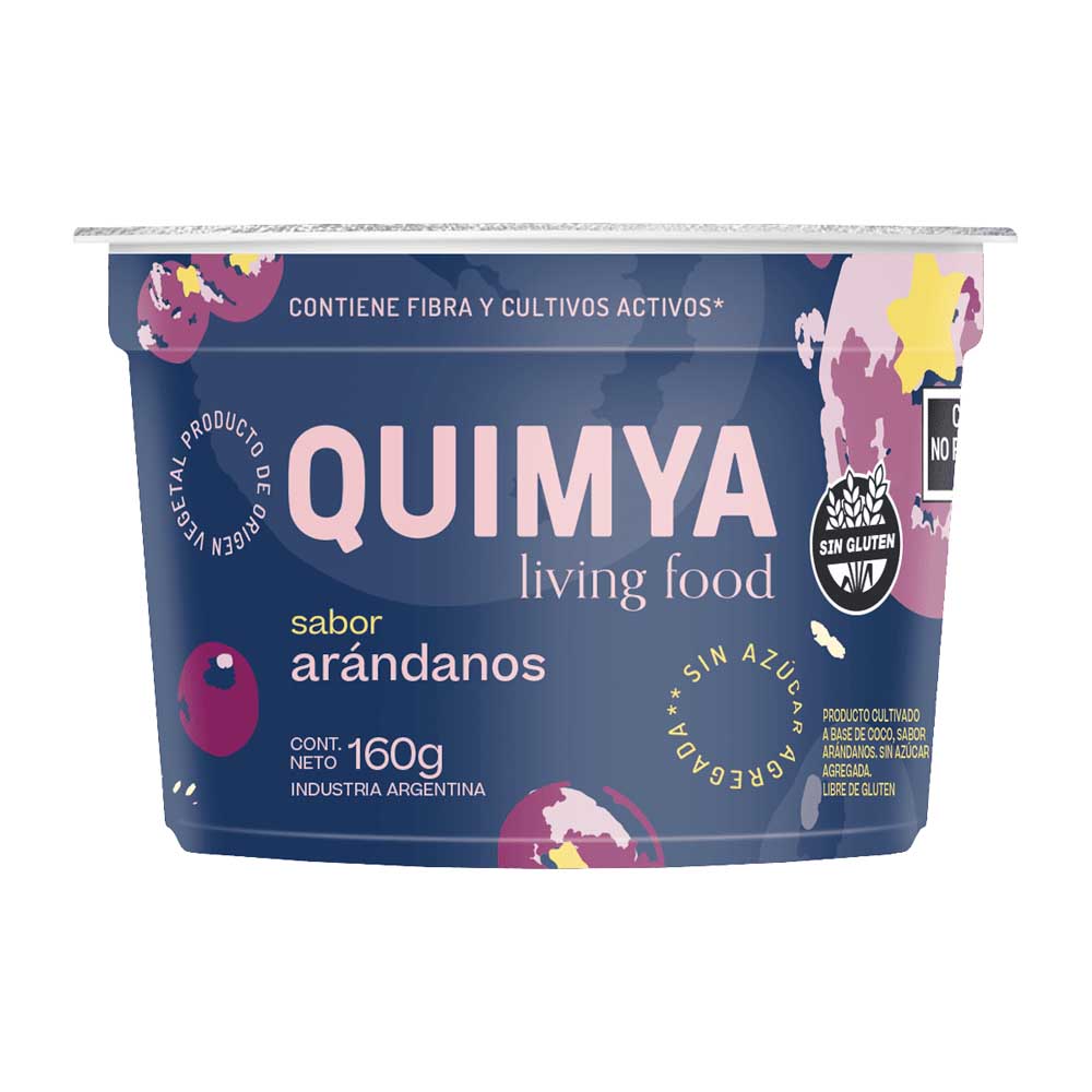 Yogurt Vegetal de Coco Sabor Arándanos 160 Grs Quimya