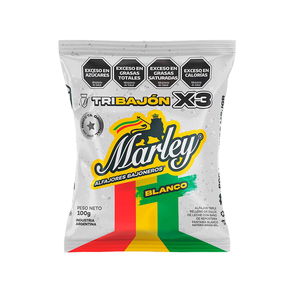 Alfajor Triple Sabor Blanco 100 Grs Marley