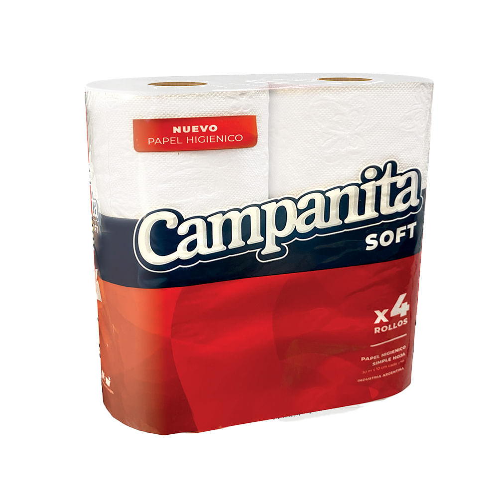Papel Higiénico Campanita Hoja Simple 4 U
