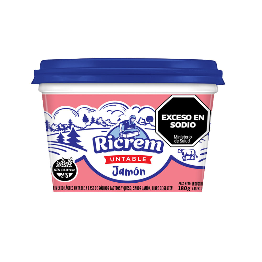 Queso Untable Jamón 180grs Ricrem