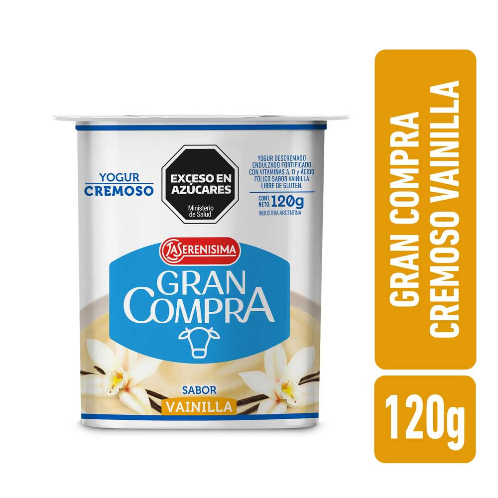 Yogur Sabor Vainilla Cremoso 120 Grs Gran Compra