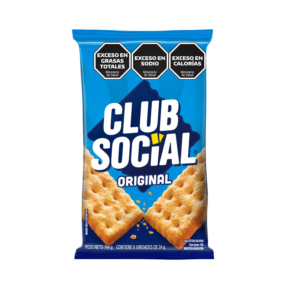 Galletitas Snacks Sabor Clásica 144 Grs x 6 Un Club Social
