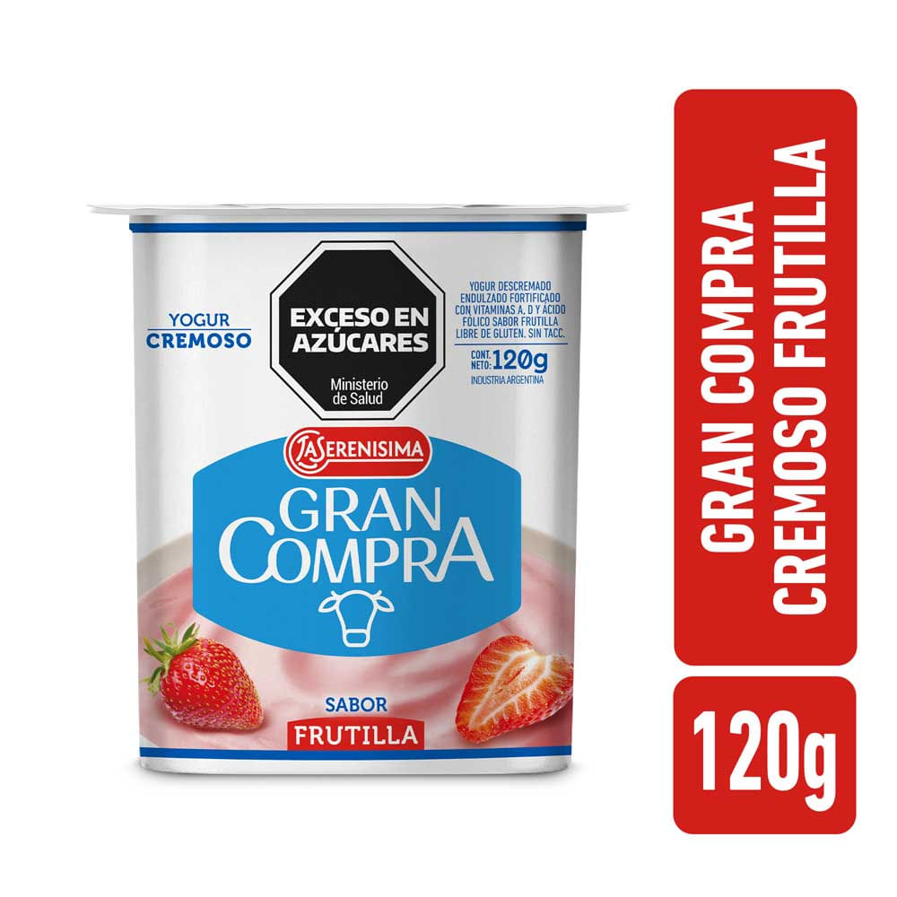Yogur Sabor Frutilla Cremoso 120 Grs Gran Compra