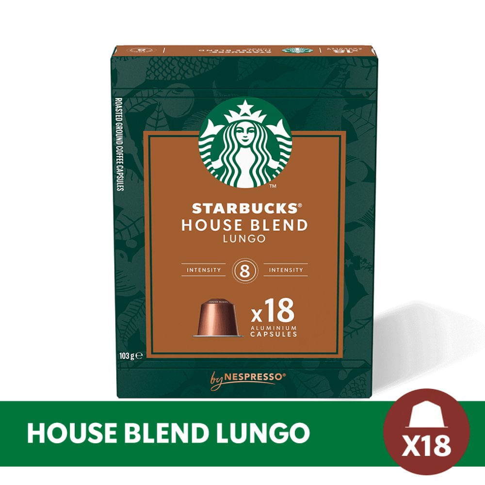 Café Cápsulas House Blend Lungo Intensidad 8 103 Grs x 18 Un Starbucks