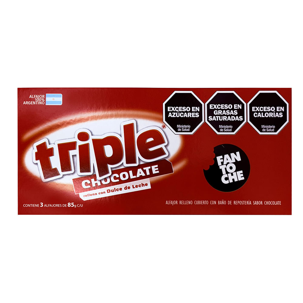 Alfajor Triple Chocolate 255grs Fantoche