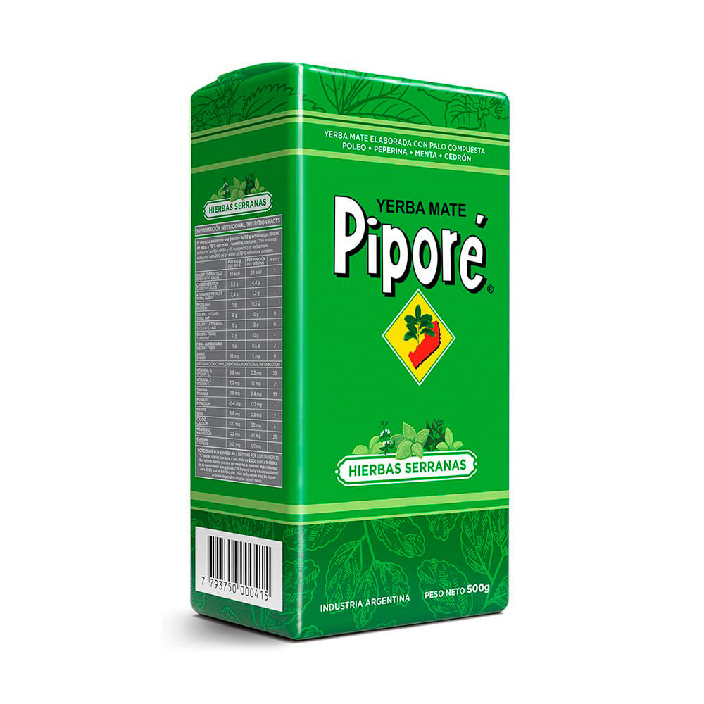 Yerba Mate Sabor Hierbas Serranas 500 Grs Piporé