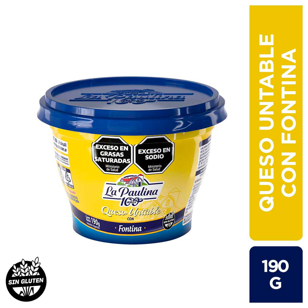 Queso Untable Sabor Fontina 190 Grs x 1 Un La Paulina