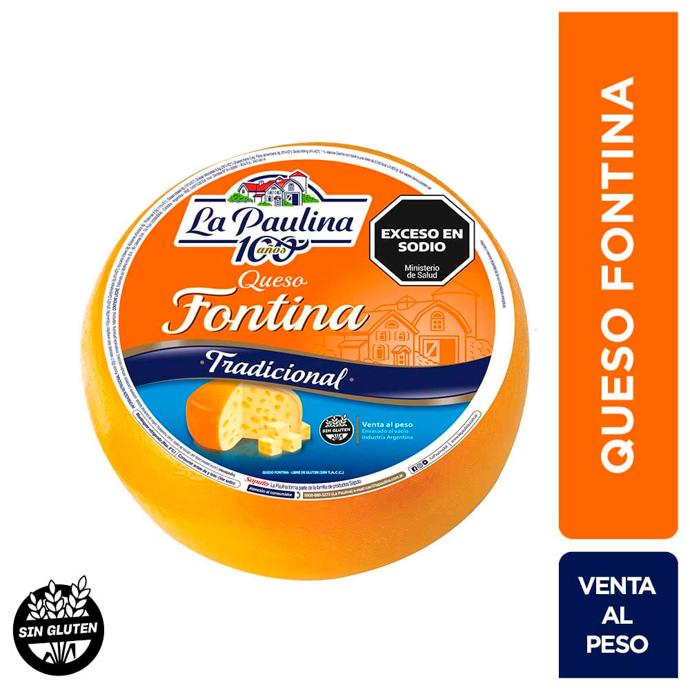 Queso Fontina Horma al vacío La Paulina