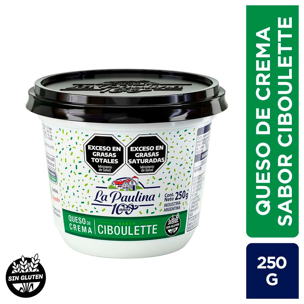 Queso Crema Sabor Ciboulette x 1 Un 250 Grs La Paulina