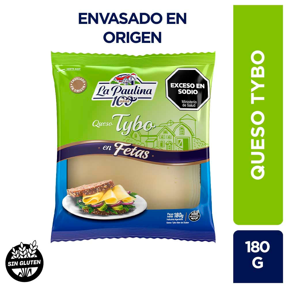 Queso Tybo en Fetas 0.180 Kg La Paulina