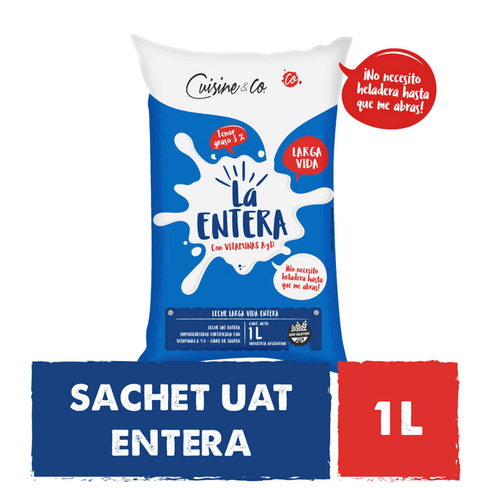 Leche Entera Larga Vida 1 Lts Cuisine & Co