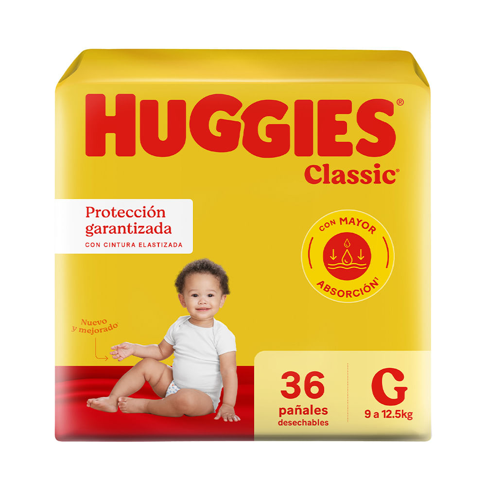 Pañales Classic G x 36 Un Huggies