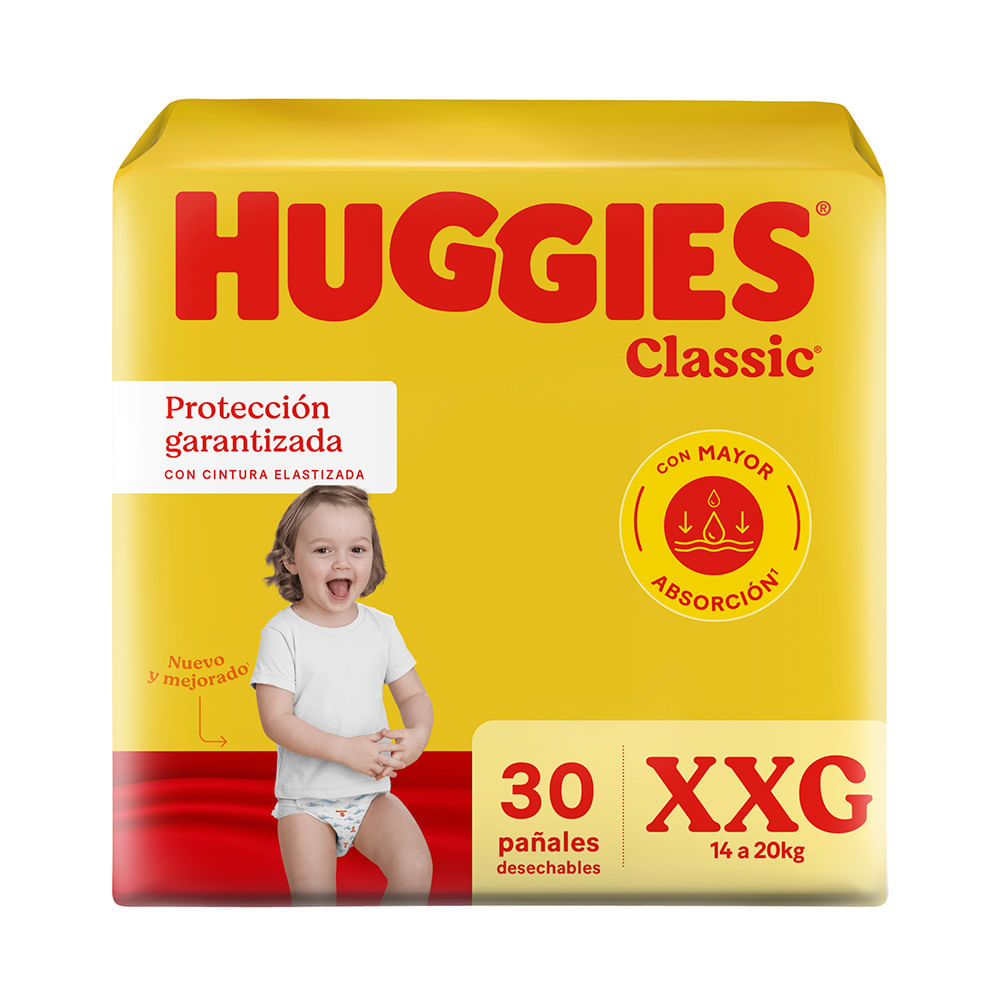 Pañales Classic XXG x 30 Un Huggies