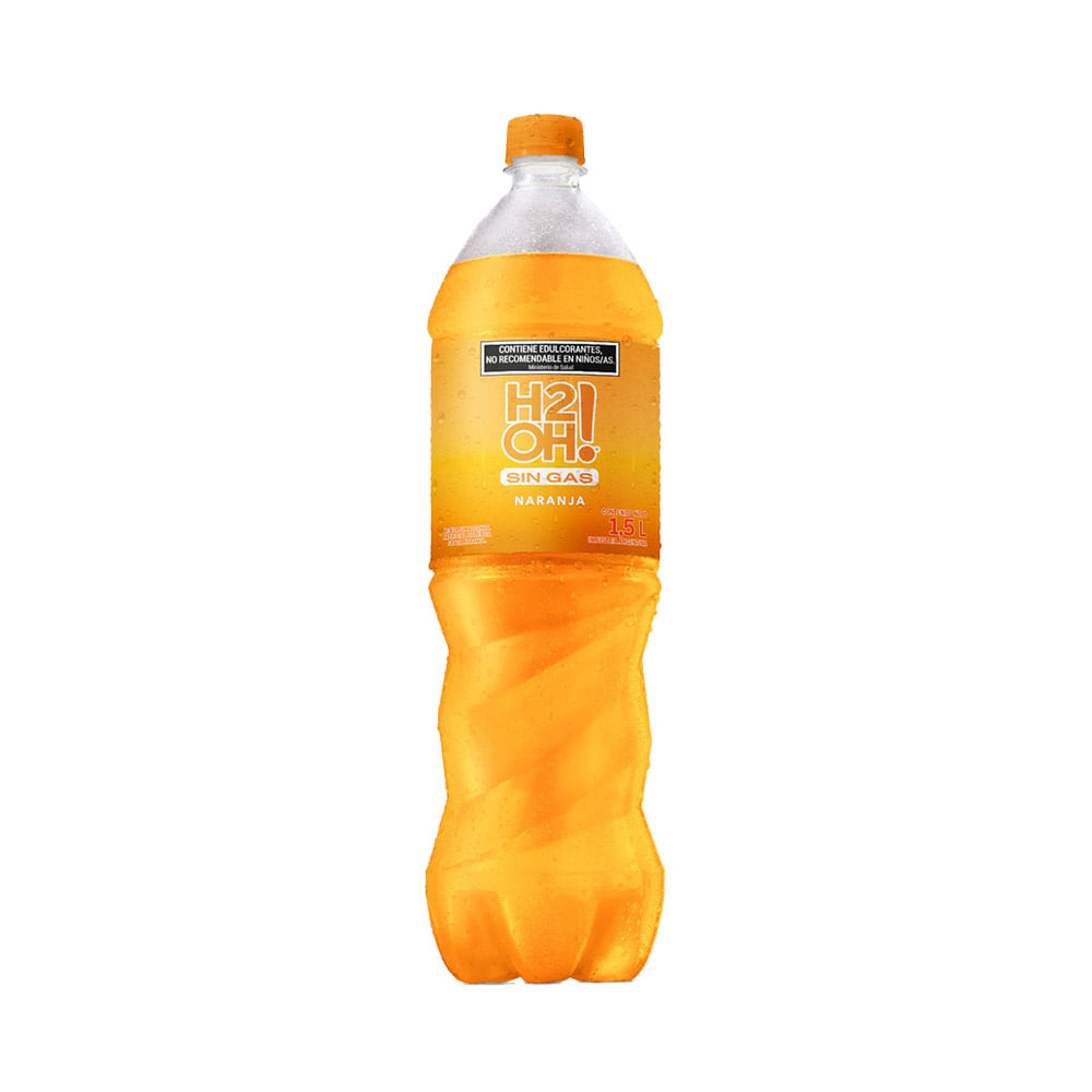 Agua Saborizada Sin Gas Sabor Naranja 1,5 Lts H2oh